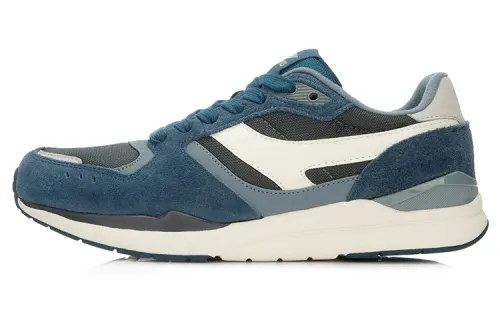 Li Ning Suede, Textile, Synthetic Leather Cushioning Slip Resistant Abrasion Resistant Breathable Low top Running Shoes