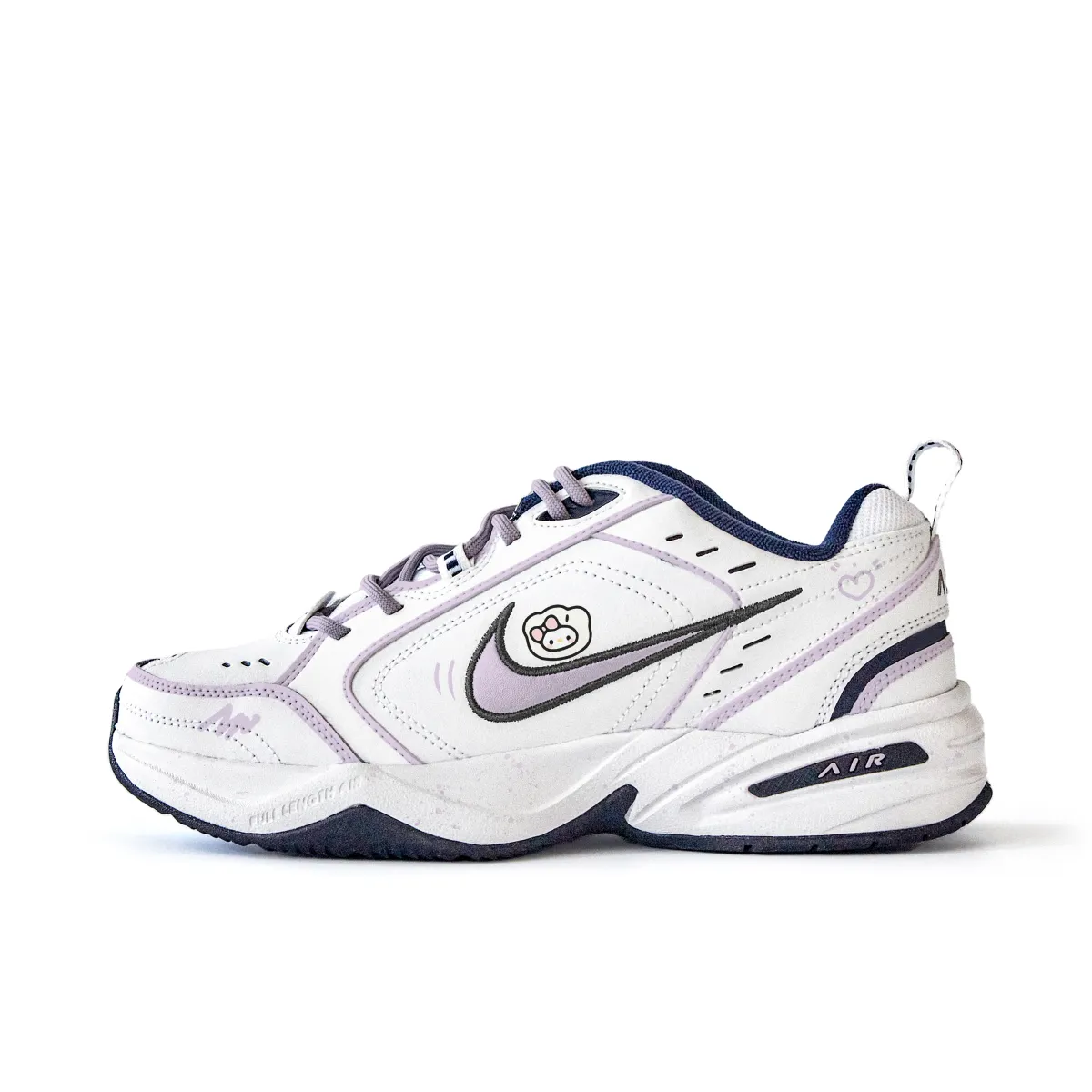 Nike Air Monarch 4 Slip Resistant Abrasion Resistant Low top Chunky Sneakers Unisex White Purple