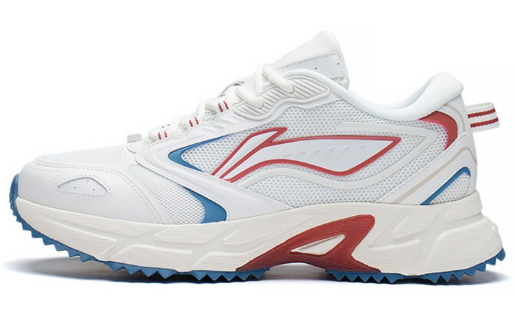 Li Ning Slip Resistant Abrasion Resistant Low top Running Shoes Men's Mist White