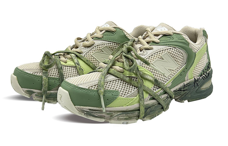New Balance NB 530 Mesh Low top Running Shoes Unisex Beige Green