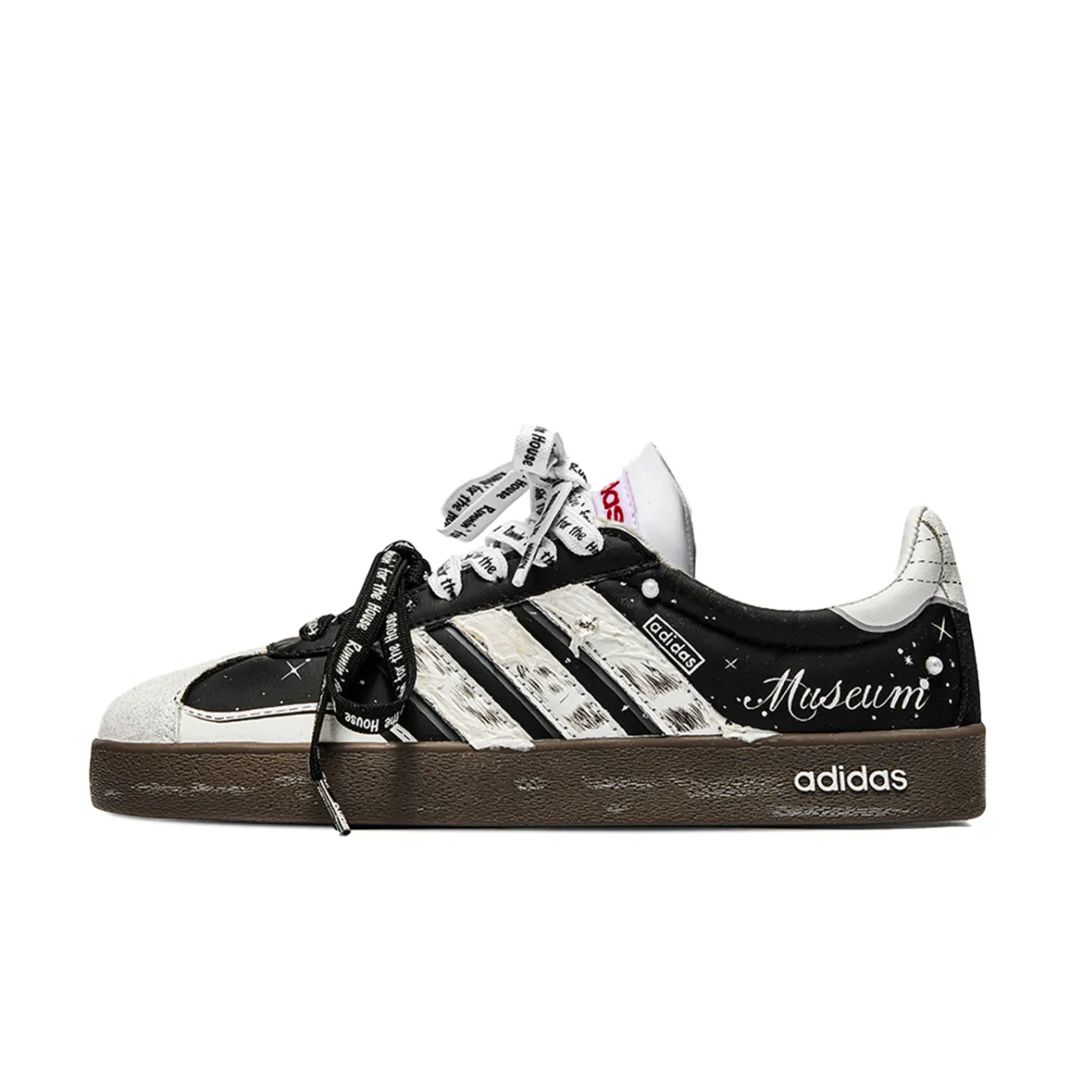 Adidas VL COURT 2.0 IC77 Starry Sky Love Song Low top Skateboard Shoes Unisex Black White
