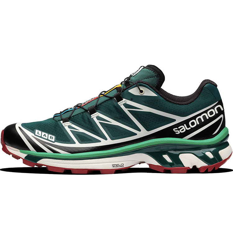 SALOMON XT 6 Running Shoes Unisex Low Top Bamboo Green/Black/White