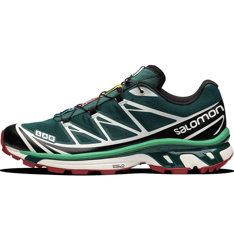 SALOMON XT 6 Running Shoes Unisex Low Top Bamboo Green/Black/White