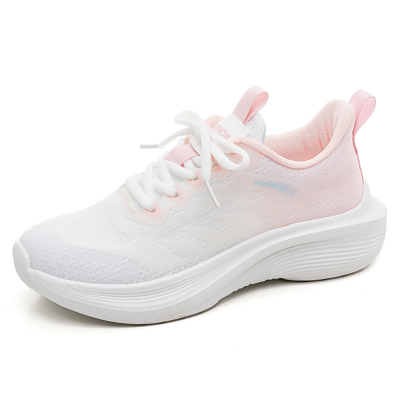 HUANQIU Fabric Low top Casual Sprint Running Shoes Women’s White Pink
