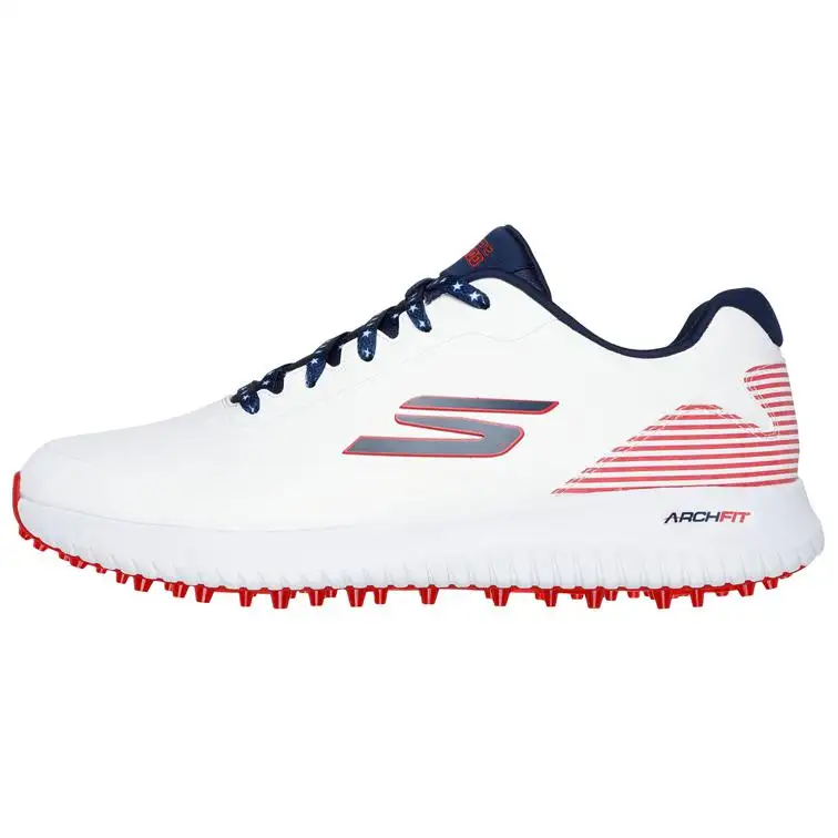 Skechers Arch Fit Abrasion Resistant Waterproof Support Low top Golf Shoes Men's White Red