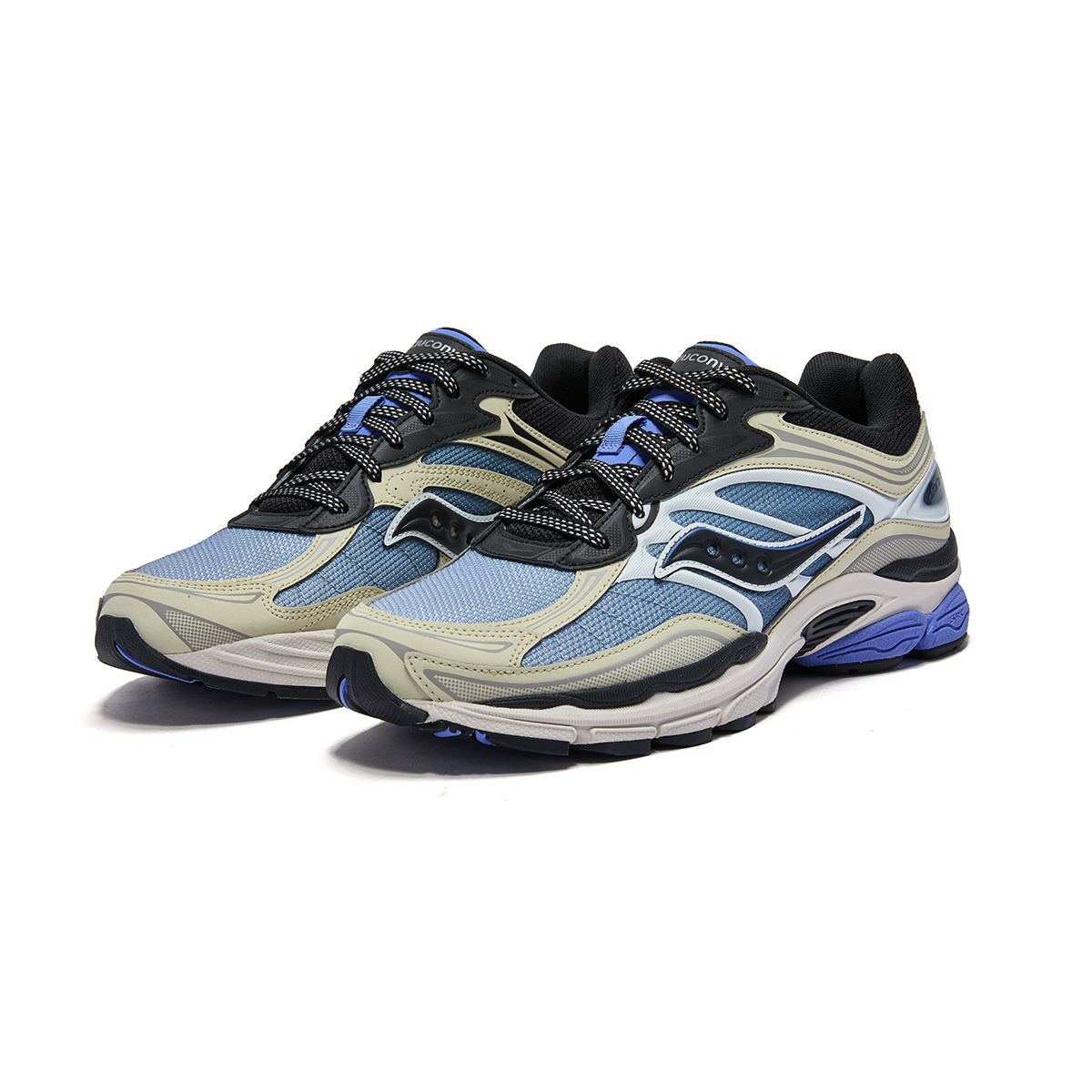 Saucony Pro Grid Omni 9 Breathable Running Shoes Unisex Gray Blue