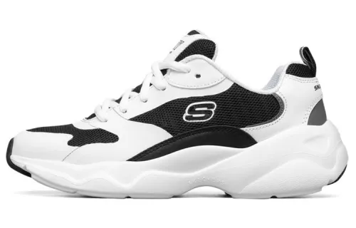 Skechers D'Lites Low Top Daddy Shoes Black/White Women's