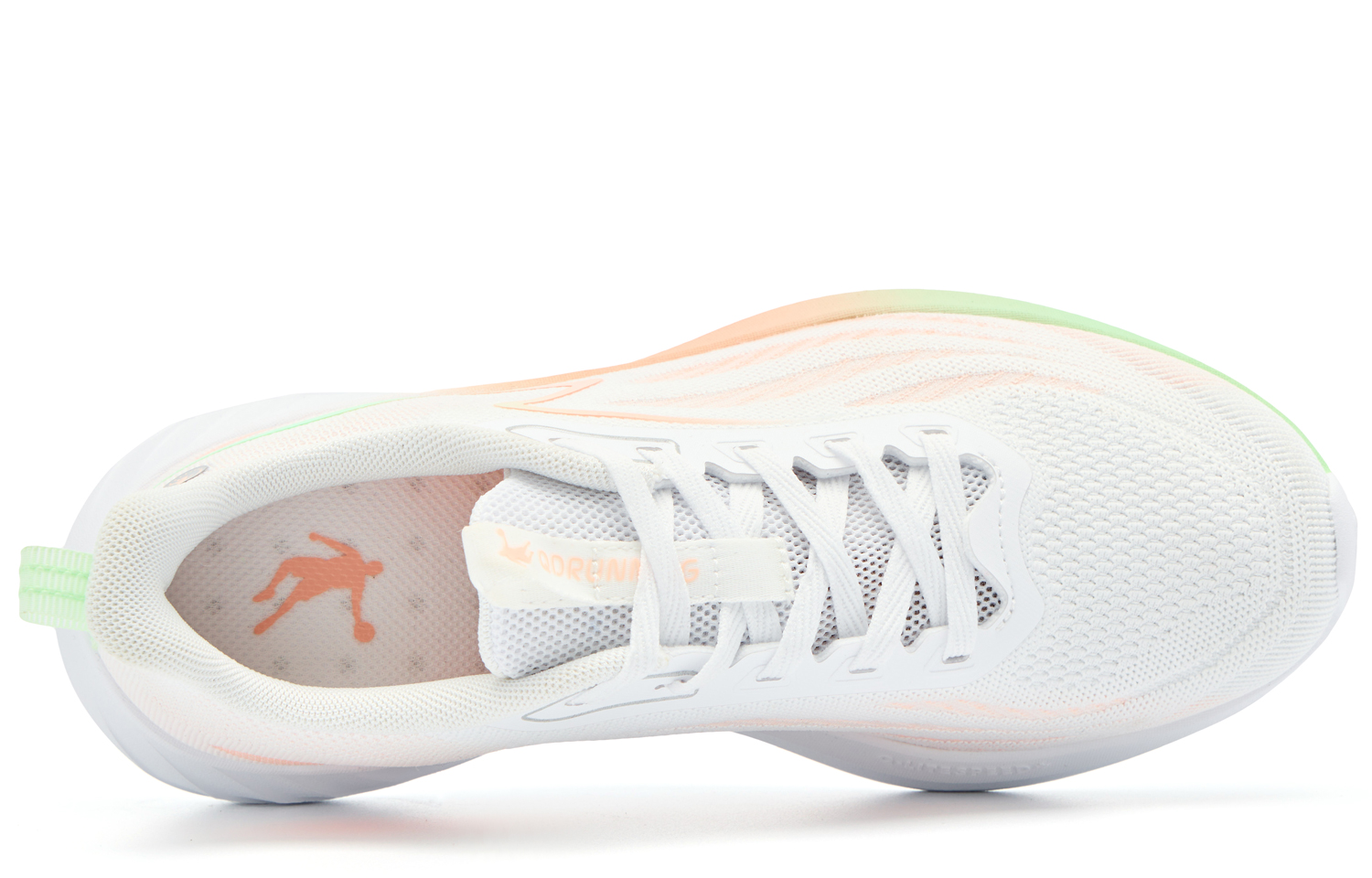 QIAODAN Cushioning Slip Resistant Abrasion Resistant Low top Casual Running Shoes Women’s White Orange