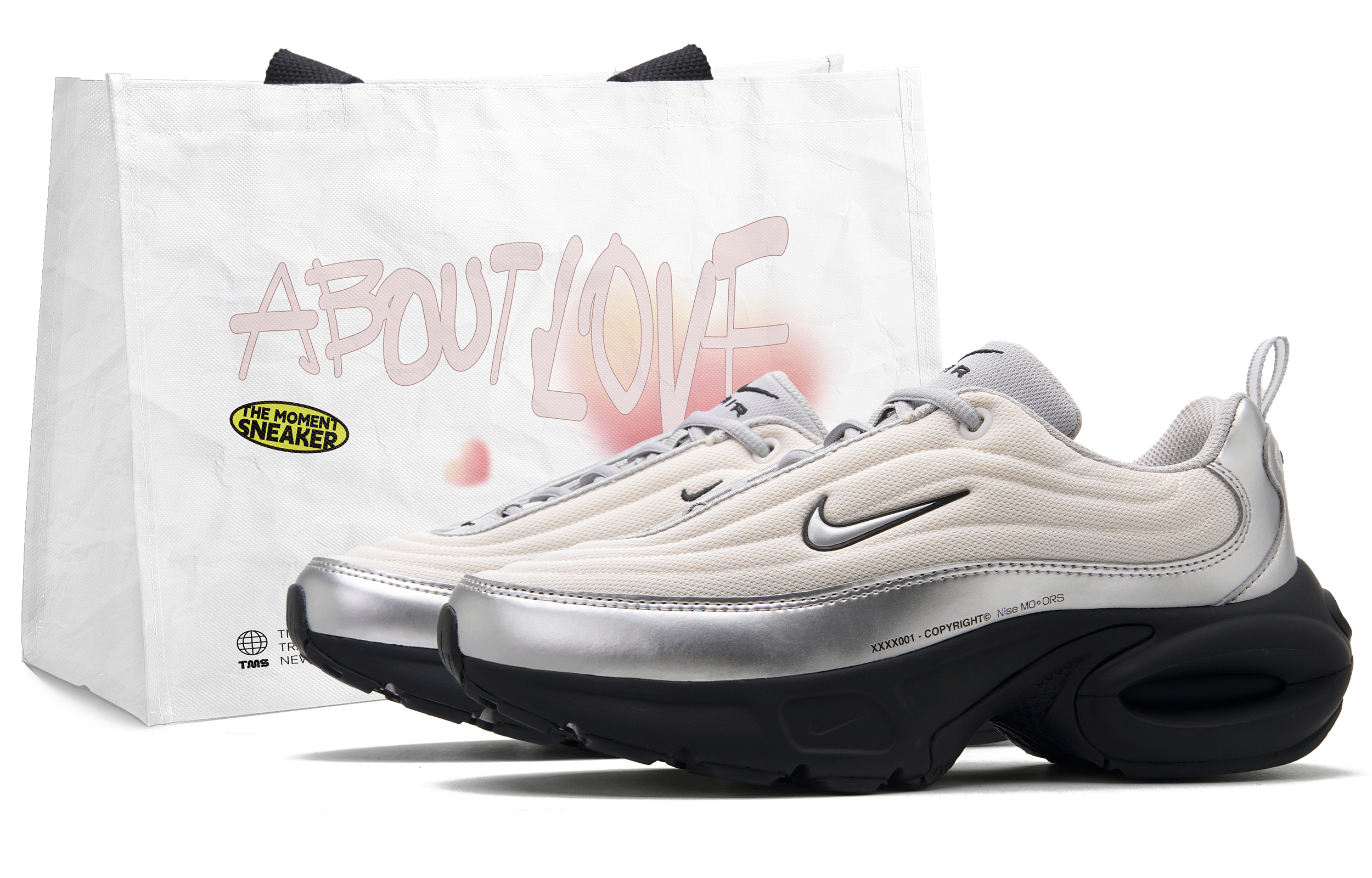 Nike Air Max Portal Cushioning Abrasion Resistant Cushioning, Wear Resistant Low top Running Shoes Women’s Silver Black