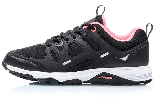 Li Ning Slip Resistant Abrasion Resistant Low top Running Shoes Women's Black Pink