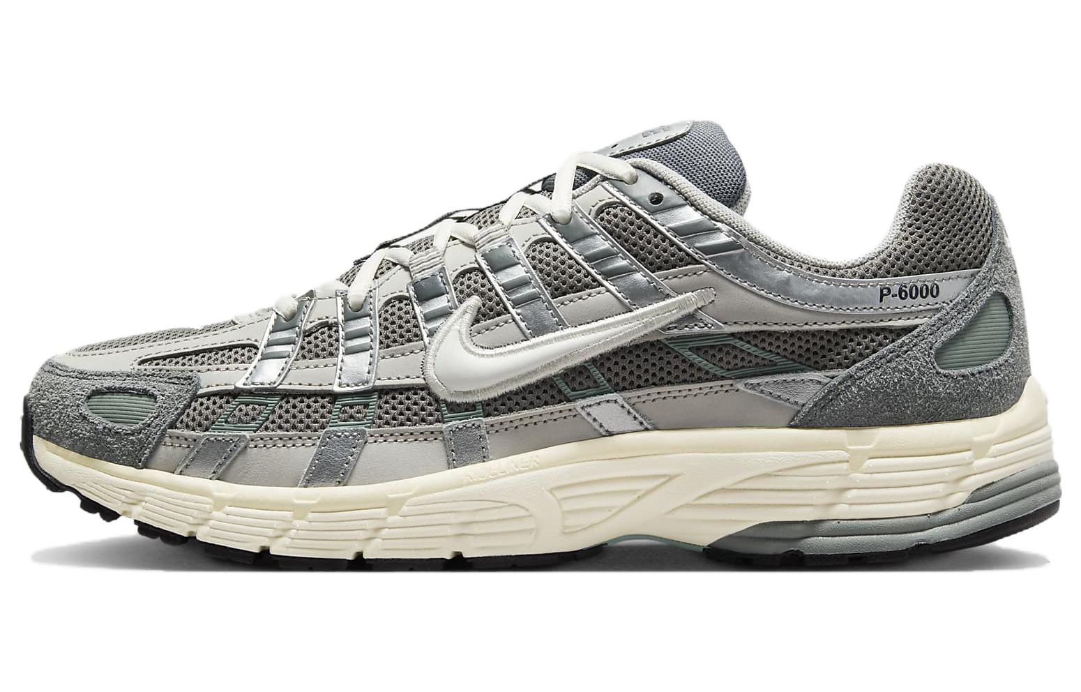 Nike P-6000 retro low-top casual urban commuting running shoes for men and women, silver