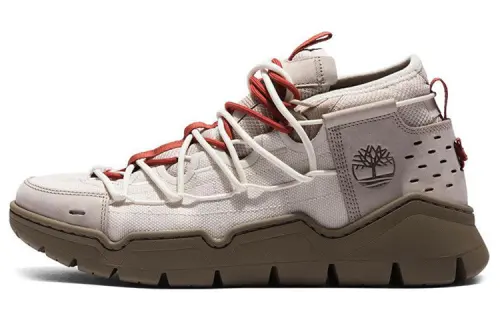Timberland Utility Mid Abrasion Resistant Breathable Mid top Outdoor Shoes Men's White Red
