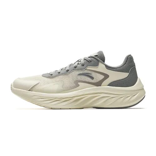 Anta Cushioning Breathable Cushioning Breathable Low top Casual Running Shoes Men's Beige Gray