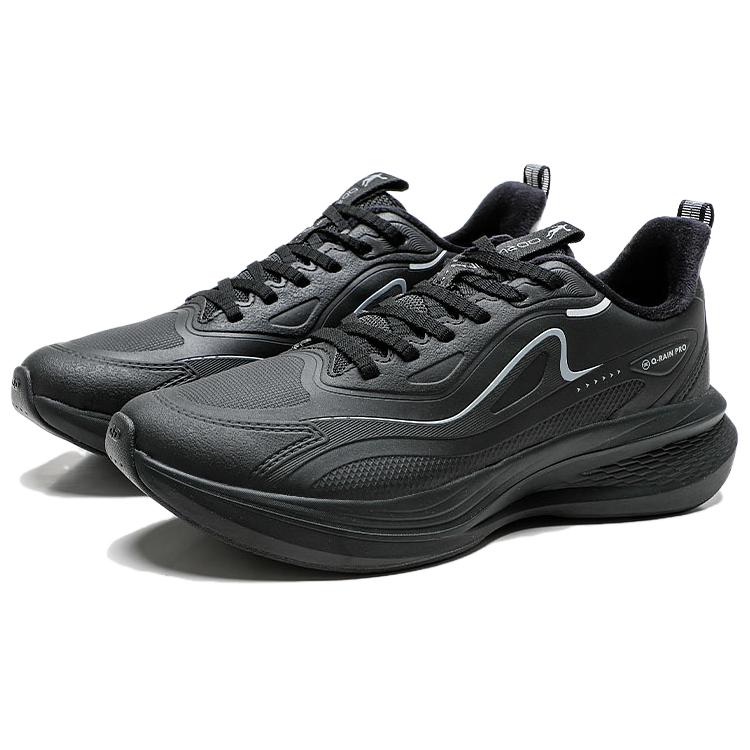 QIAODAN Fleece Lined Thermal Slip Resistant Abrasion Resistant Low top Casual Running Shoes Men’s Black
