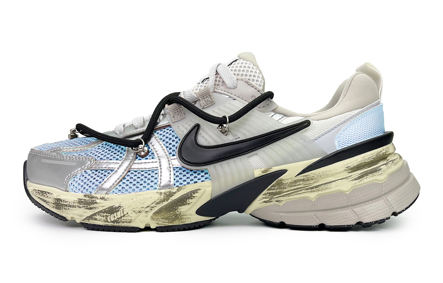 Nike V2K Run Low top Running Shoes Unisex Blue Silver