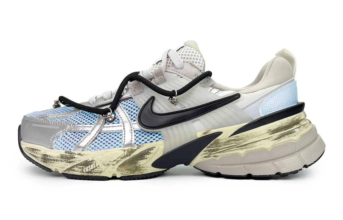 Nike V2K Run Low top Running Shoes Unisex Blue Silver