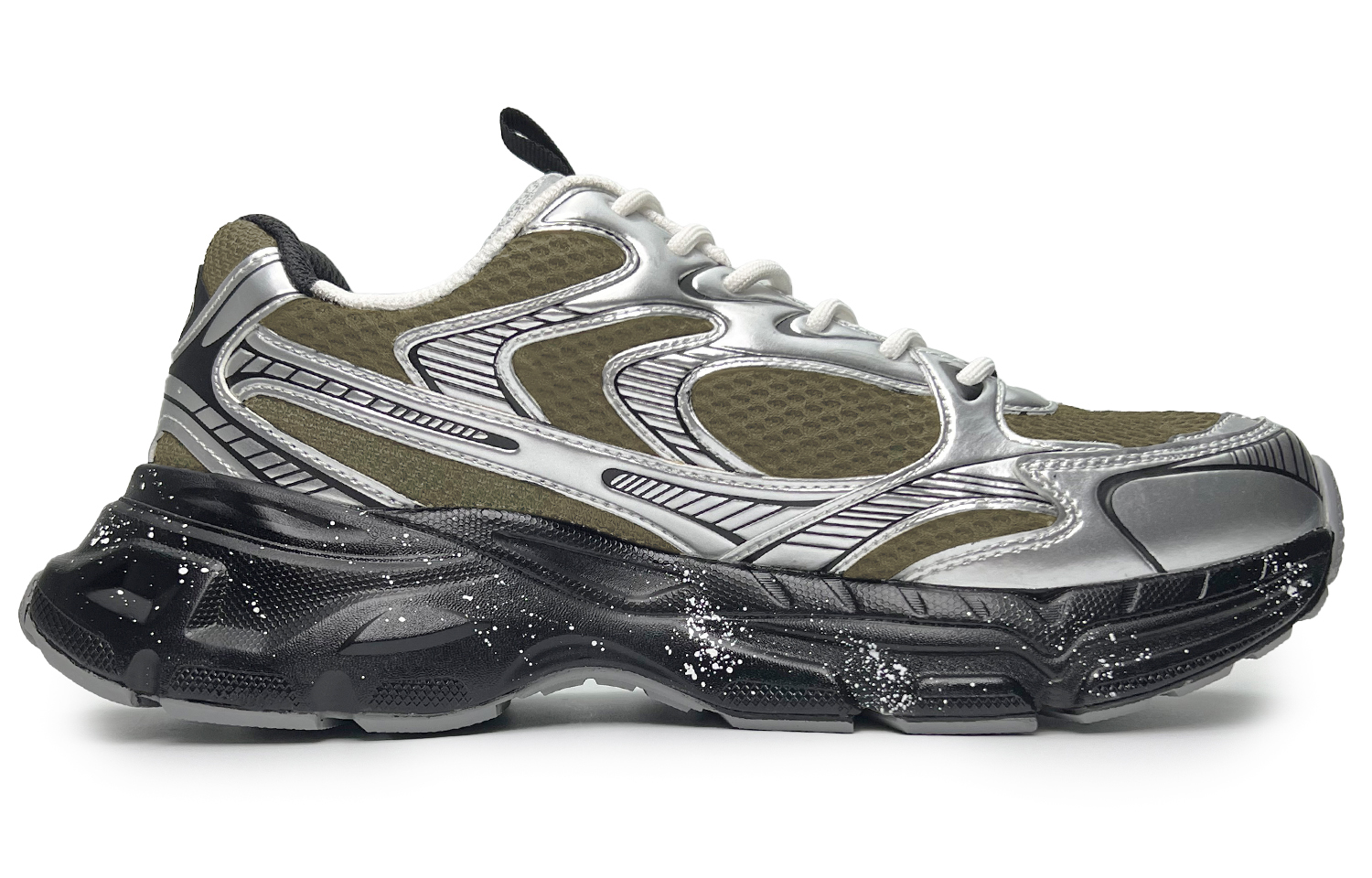 Kappa Cushioning Abrasion Resistant Breathable Low top Running Shoes Unisex Black Silver Green