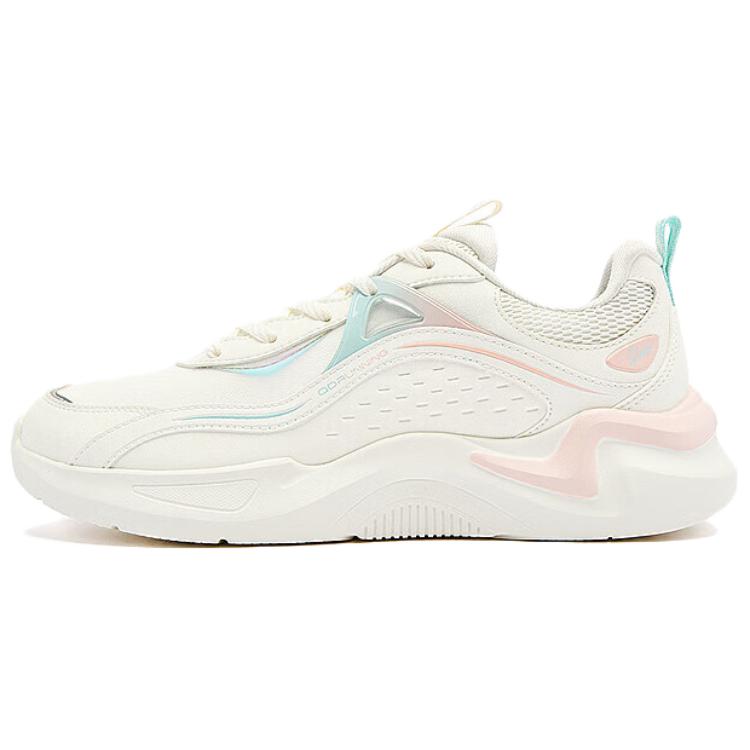 QIAODAN Cushioning, Wear Resistant Low top Casual Running Shoes Women’s White Pink