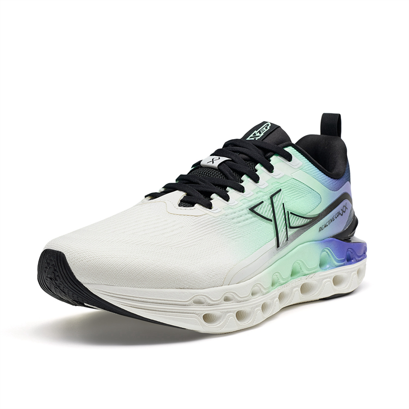 XTEP Cushioning Spin 11 Fabric Slip Resistant And Breathable Low top Running Shoes Men’s Light Turquoise Black