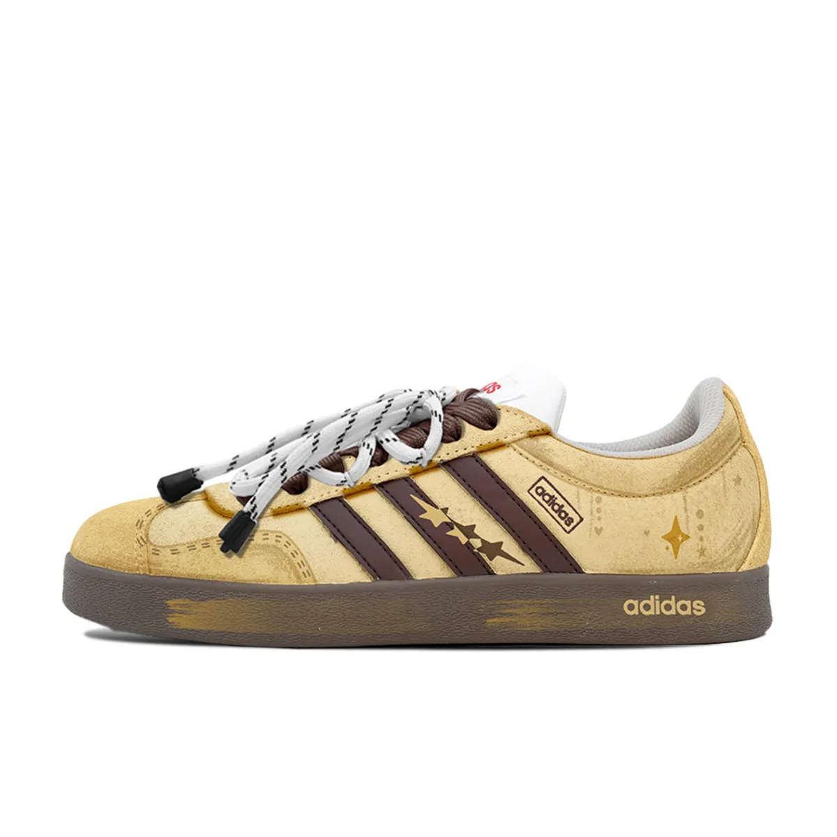 Adidas VL COURT 2.0 Butter Packets Abrasion Resistant Abrasion Resistant Low top Skateboard Shoes Unisex Yellow