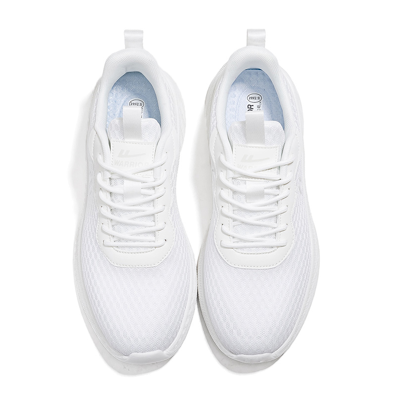 Warrior Cushioning Breathable Lightweight Low top Casual Running Shoes Unisex White