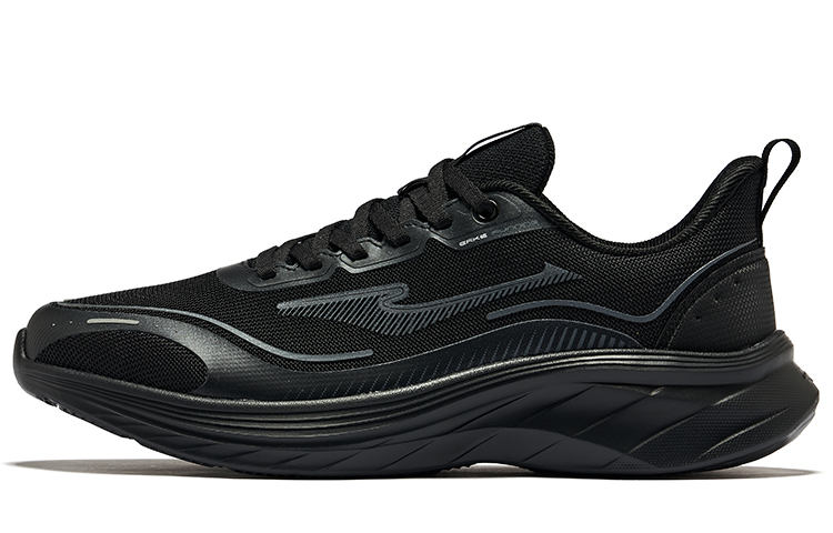 Erke Cushioning, Wear Resistant Low top Running Shoes Men’s Jet Black Carbon Gray