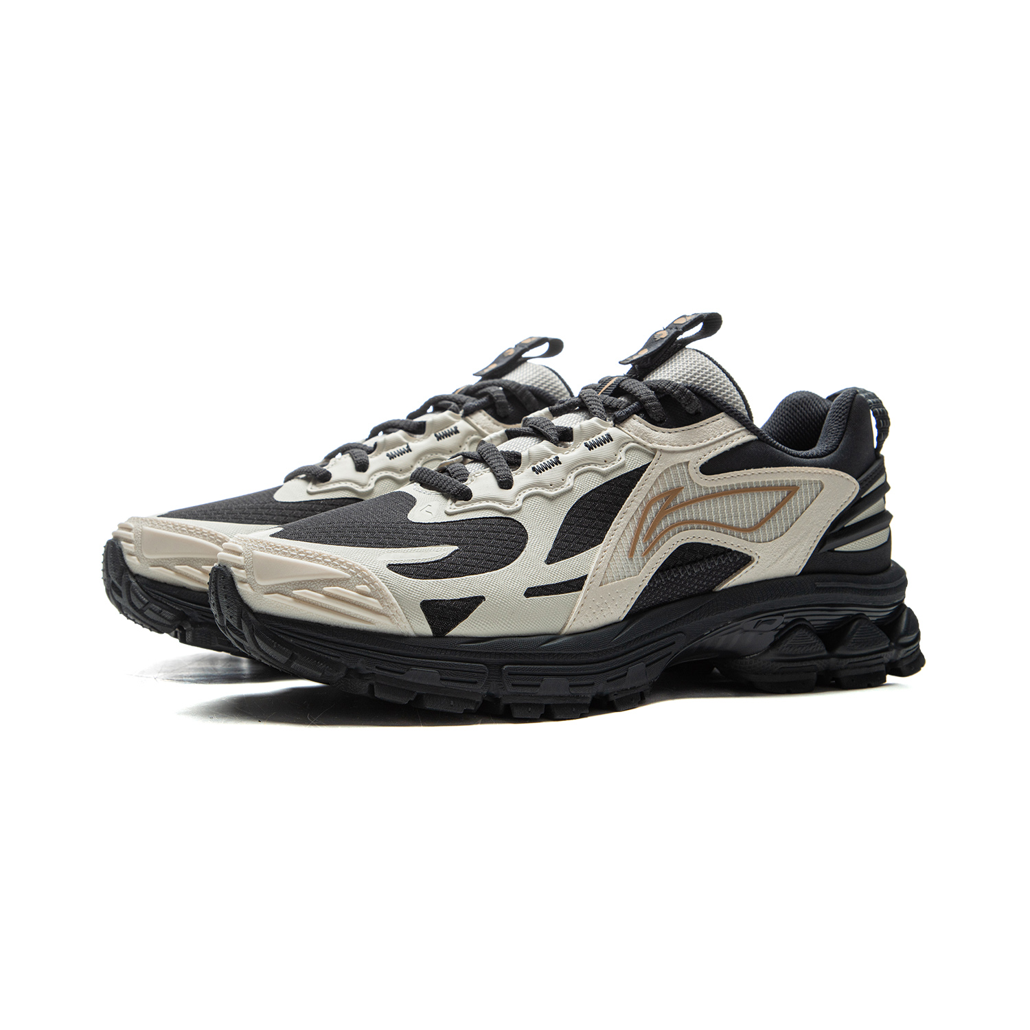 Li Ning Fuyao 2.0 Trail Fabric Slip Resistant Abrasion Resistant Support Low top Running Shoes Women’s Black White