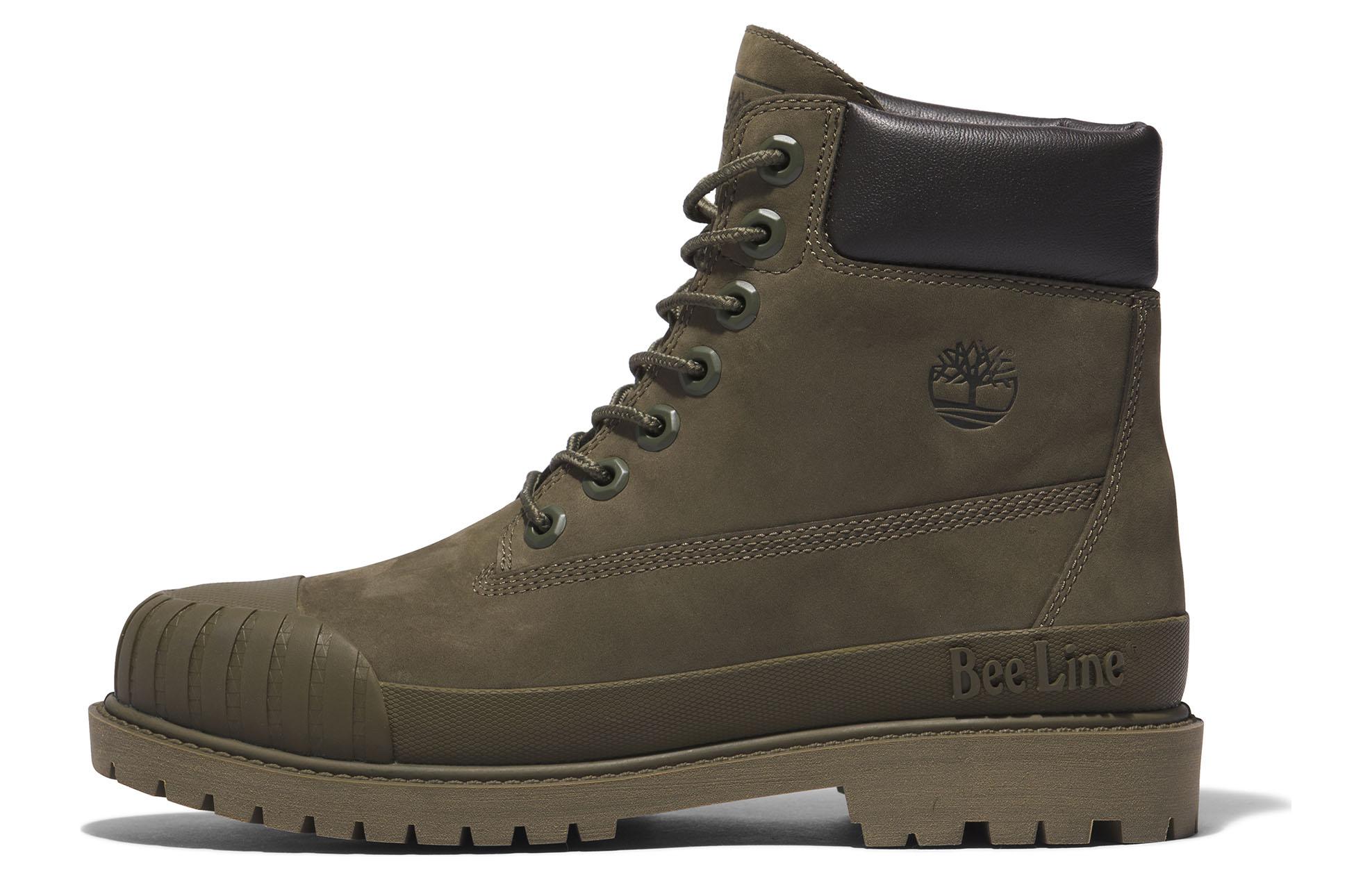 Bee Line x Timberland PREMIUM 6 Inch Leather Abrasion Resistant Cushioning Crew Outdoor Boots Women's Green