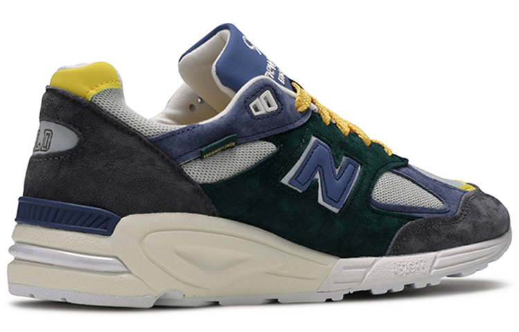 Кроссовки AIME LEON DORE x New Balance 990 V2 (желто-зеленые) — фото 4