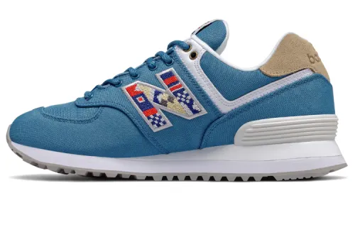 New Balance NB 574 Comfortable Low top Running Shoes Women's Beige Blue B Width