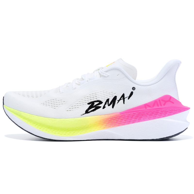 BMAI Jingtan Mix 2.0 Mid Top Running Shoes Men’s White Pink Yellow Blue