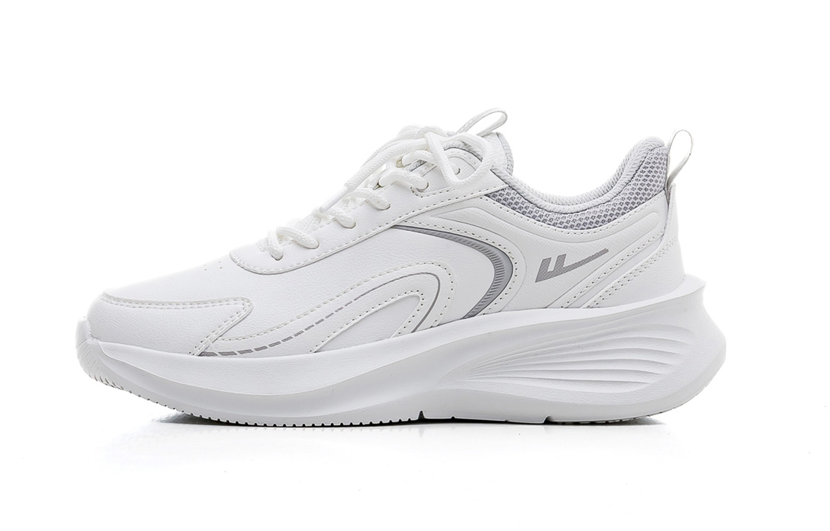 Warrior Cushioning Breathable Mid top Casual City Commuting Running Shoes Women’s White Gray