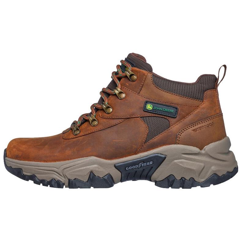 John Deere x Skechers Relaxed Fit waterproof and wear-resistant comfortable and versatile ankle-length outdoor boots men's brown