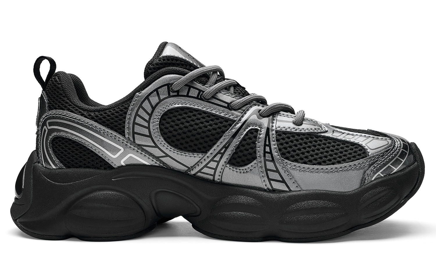 Kappa SERIES Abrasion Resistant Low top Casual Running Shoes Unisex Black Gun Nickel