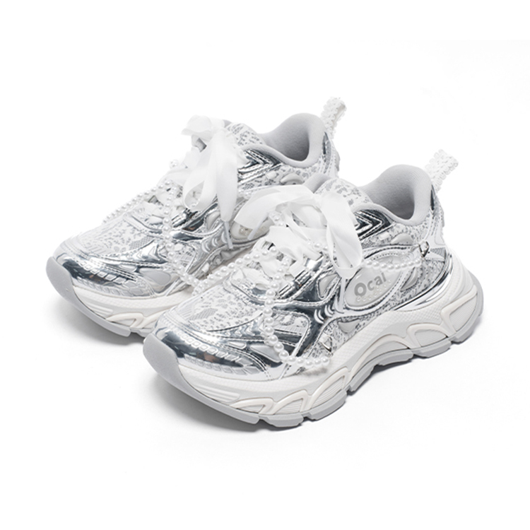 Ocai Runtech3.0 Lightweight Low top Casual Running Shoes Unisex Bridal Silver