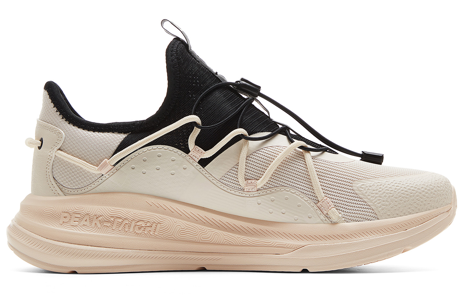 PEAK Breathable Abrasion Resistant Low top Casual Running Shoes Men’s Beige White Black