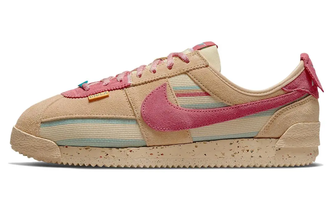 Nike x Union Cortez Fabric Breathable Low top Casual City Commuting Running Shoes Unisex Brown Pink