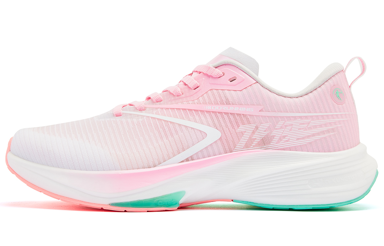 QIAODAN Balance Lightweight Low top Q KUNGFU PRO Casual Running Shoes Men’s White Cherry Blossom Pink