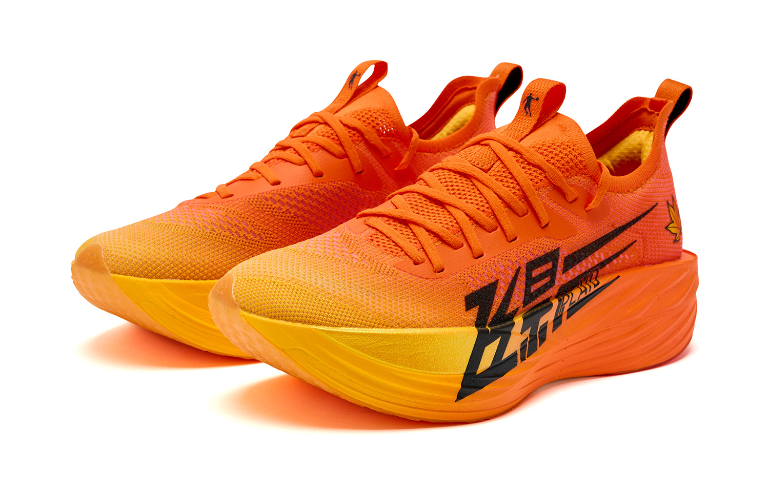 QIAODAN Feiying Plaid 1.5 Running Shoes Men’s Low Top Dragon Flame Orange Wheat Yellow