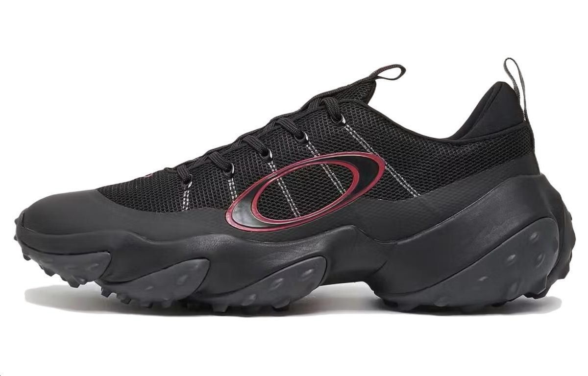 Oakley Edge Fle Cushioning Slip Resistant Abrasion Resistant Low top Golf Shoes Men’s Black Red