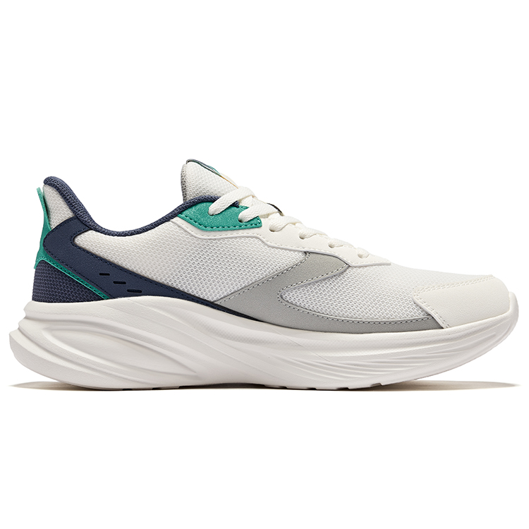 Erke Hunt Slip Resistant Lightweight Rebound Low top Running Shoes Men’s Microcrystal White Gray Ink Blue