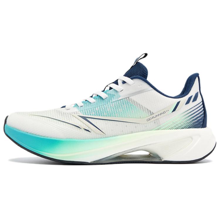 QIAODAN Cushioning Abrasion Resistant Lightweight Low top Casual Running Shoes Men’s White Blue