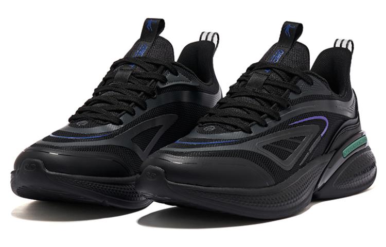 QIAODAN Comfortable Cushioning Slip Resistant Abrasion Resistant Low top Casual Running Shoes Men’s Black
