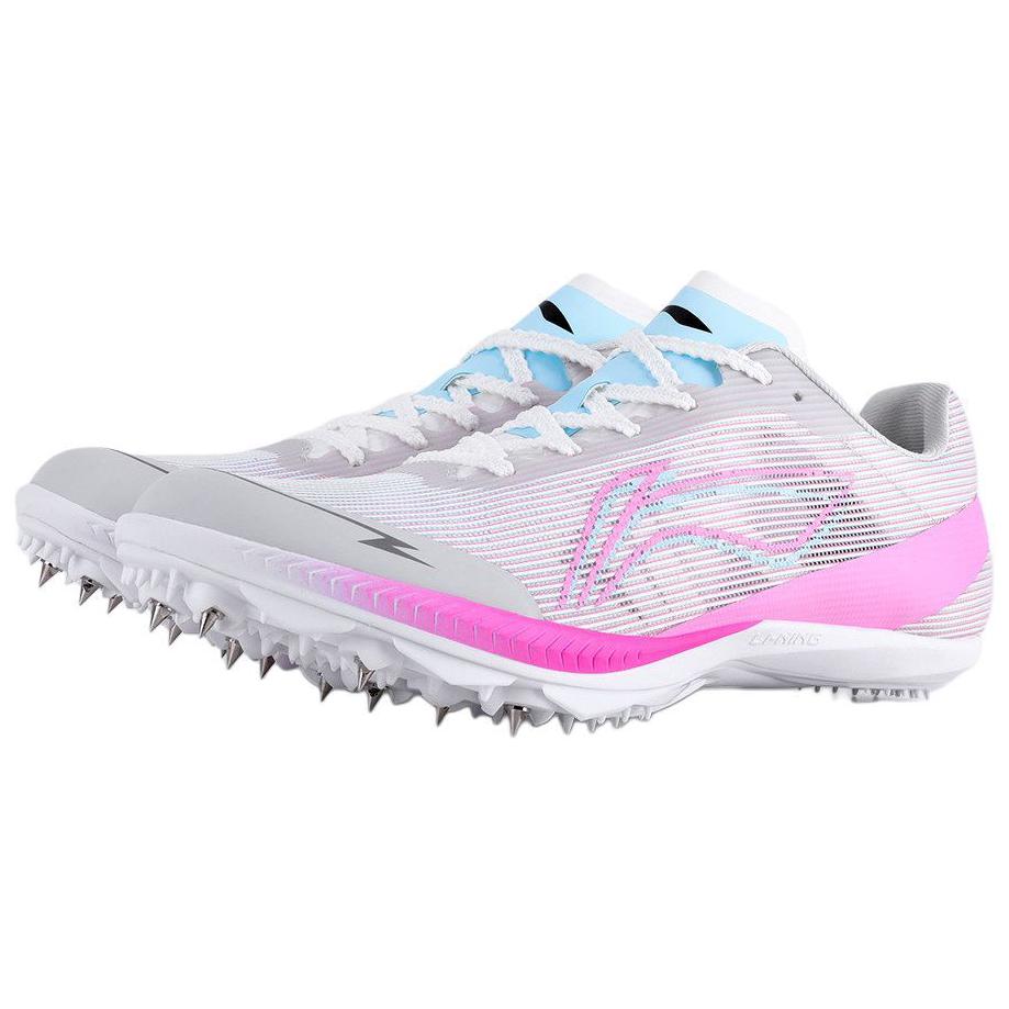 Li Ning Slip Resistant, Breathable, Lightweight Low top Carbon Plate Training Running Shoes Unisex Gray Purple