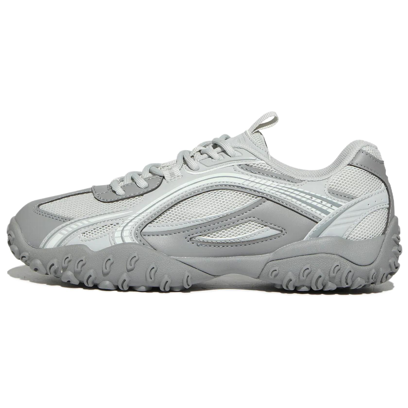 FILA Eschape Fabric Abrasion Resistant Breathable Low top Casual Running Shoes Unisex Gray White