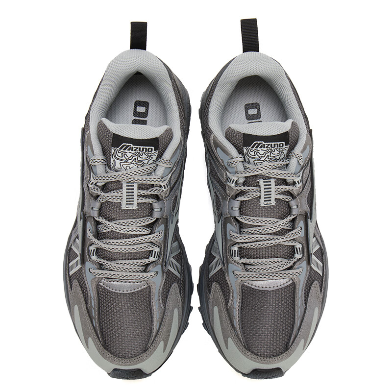 Mizuno Racer Trail Comfortable Cushioning Abrasion Resistant Breathable Running Shoes Unisex Dark Gray