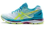 Asics GEL Nimbus 18 Low top Running Shoes Women's White Blue Yellow