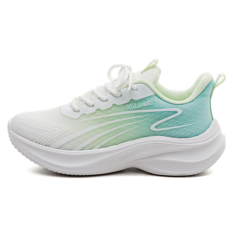 HUANQIU Slip Resistant And Breathable Coverage Low top Casual Running Shoes Women’s White Green