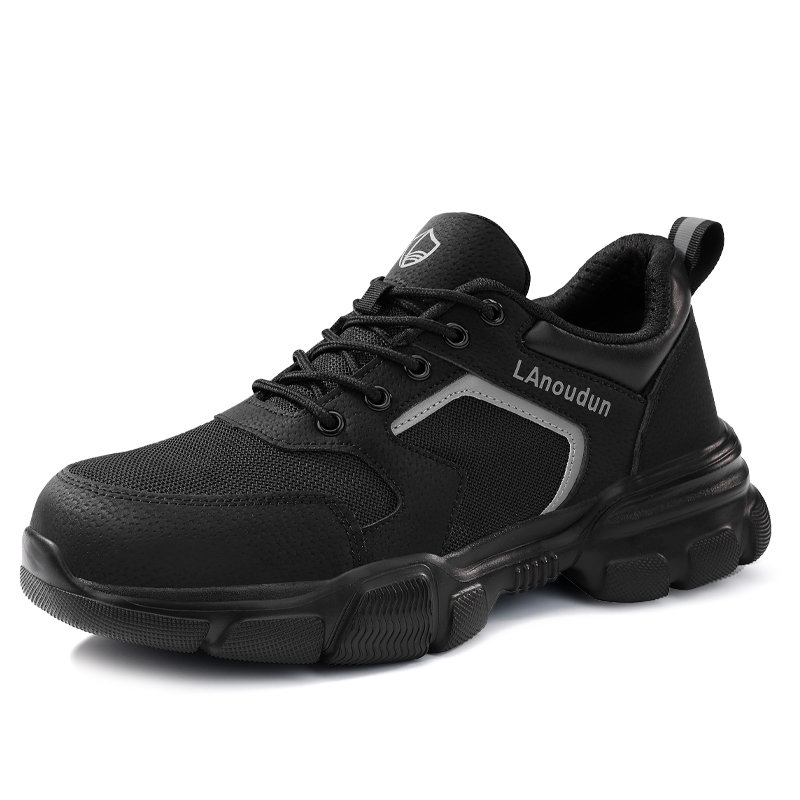 LANOUDUN Breathable, Impact Resistant, Lightweight Low top Outdoor Shoes Unisex Black