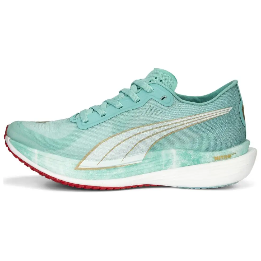 PUMA Deviate NITRO Abrasion Resistant Breathable Low top Running Shoes Women's Coral Green